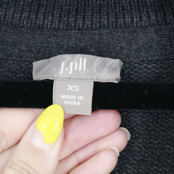 J. Jill Angora Cardigan XS Gray Boho Classic Timeless Elevated Basic Minimalist - Picture 2 of 16